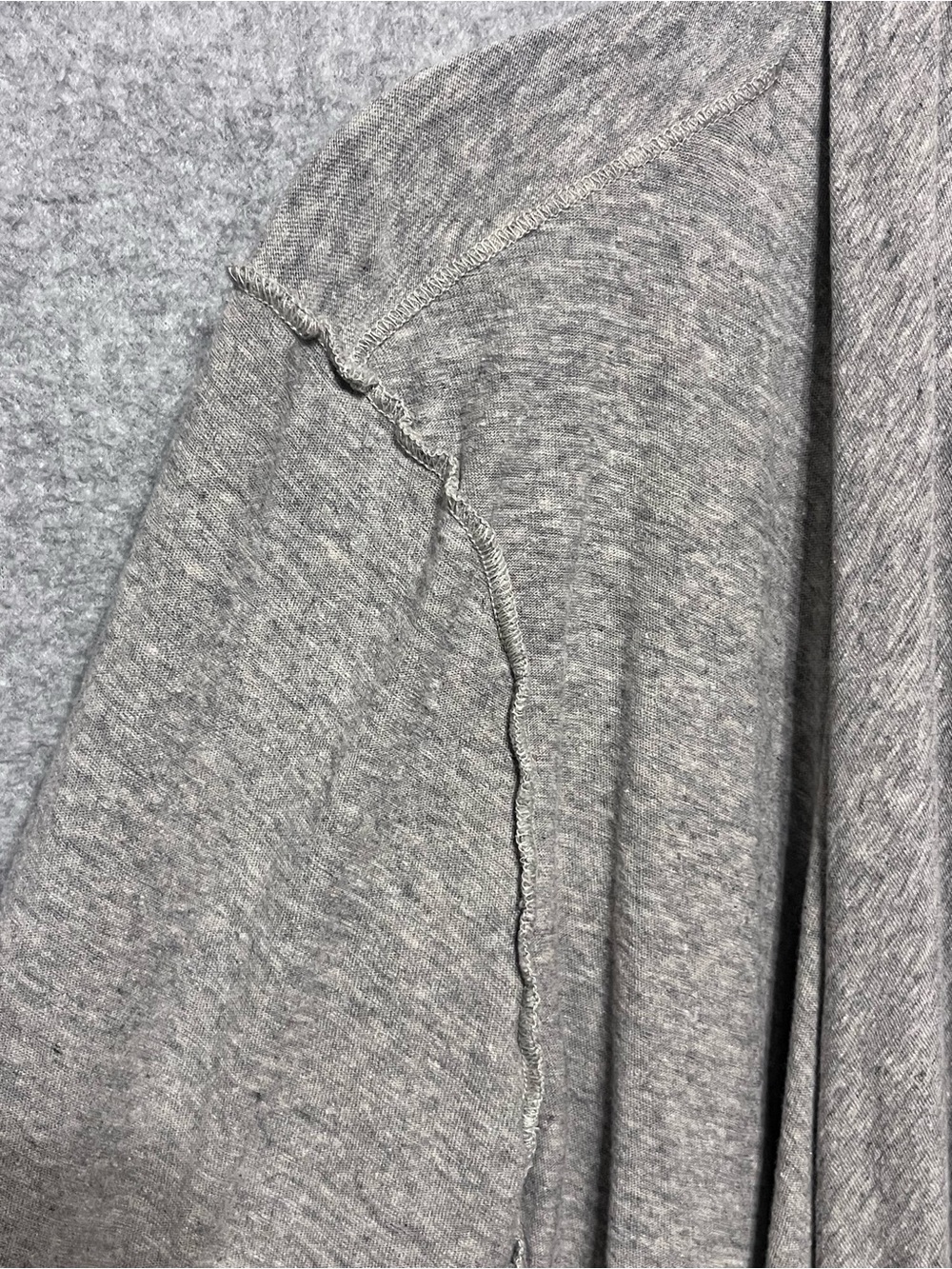 James Perse Cardigan Sweater Womens 3 Gray Heather Waterfall Pockets Knit Cotton - Picture 4 of 6
